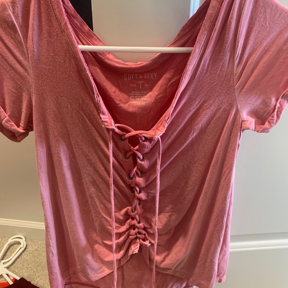 American Eagle Lace Up Shirt